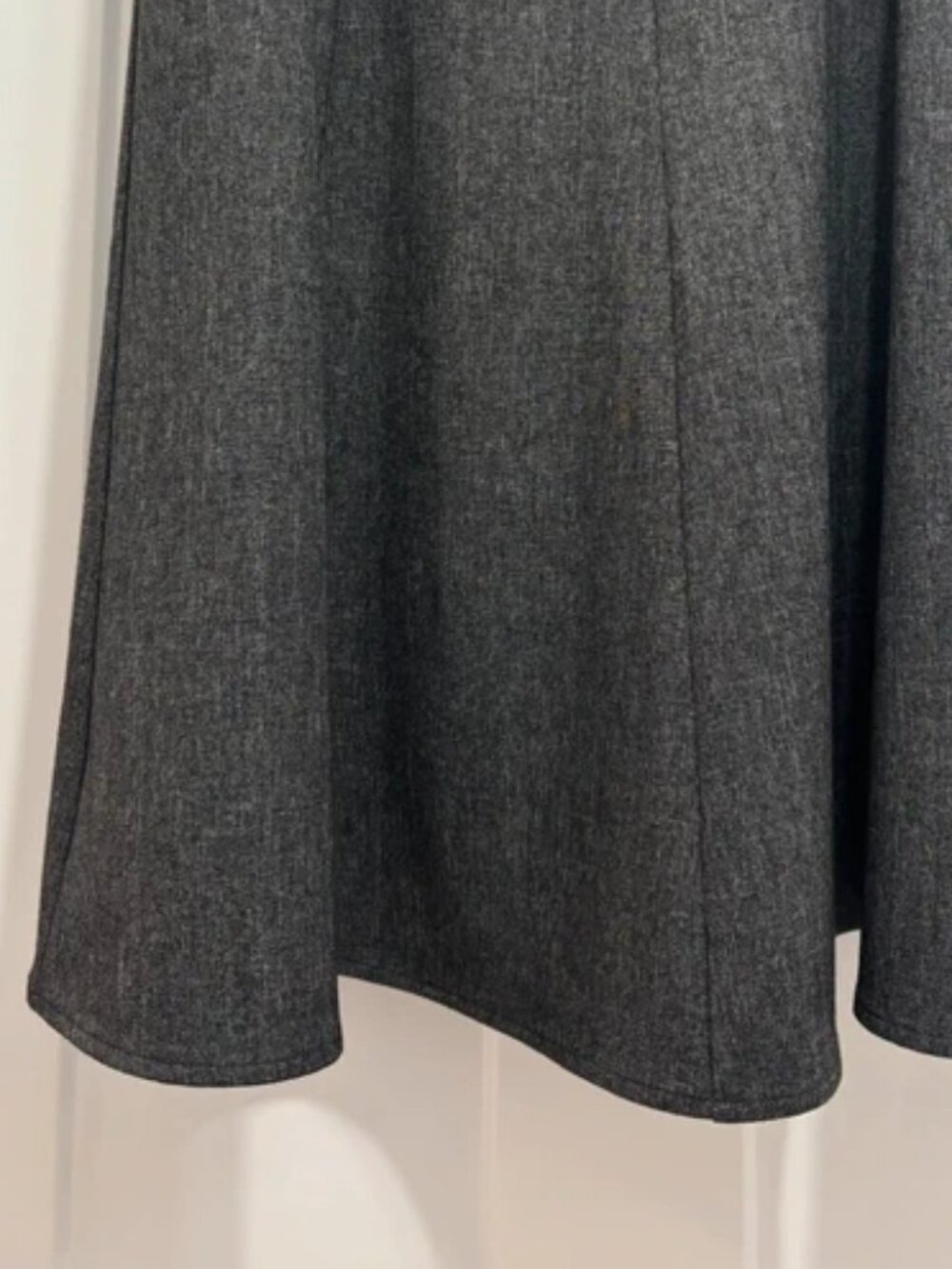 Charcoal Gray High Waist A-Line Midi Skirt - Picture 2 of 3